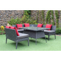 Vente chaude de grandes salles à manger Poly Rattan Wicker Outdoor Garden Furniture